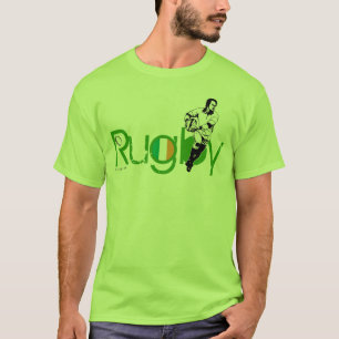 Bola del paso de la camiseta de las fans del rugbi