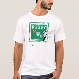 Bola del paso de la camiseta de las fans del rugbi