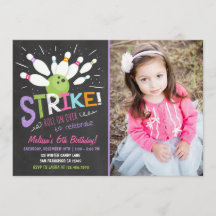 Bola Invitación de cumpleaños Chica morado rosado