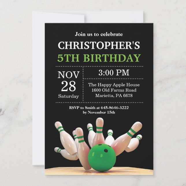Bola Invitación de cumpleaños fiesta de cumpleaños (Anverso)