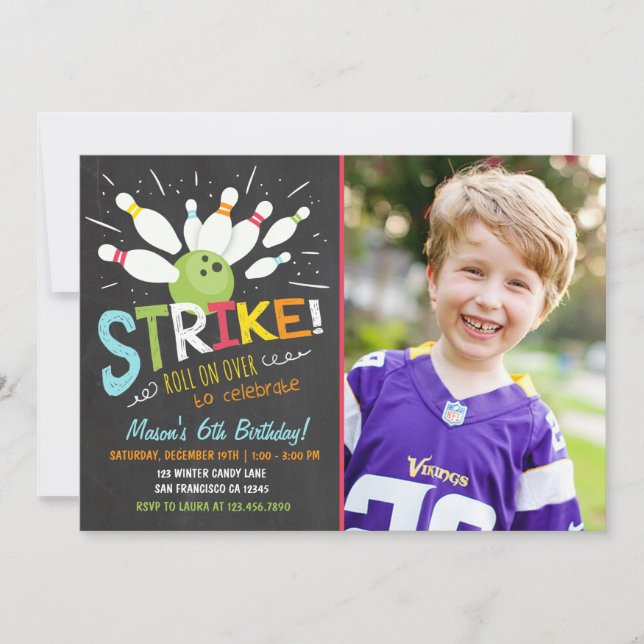 Bola Invitación de cumpleaños Naranja azul (Anverso)