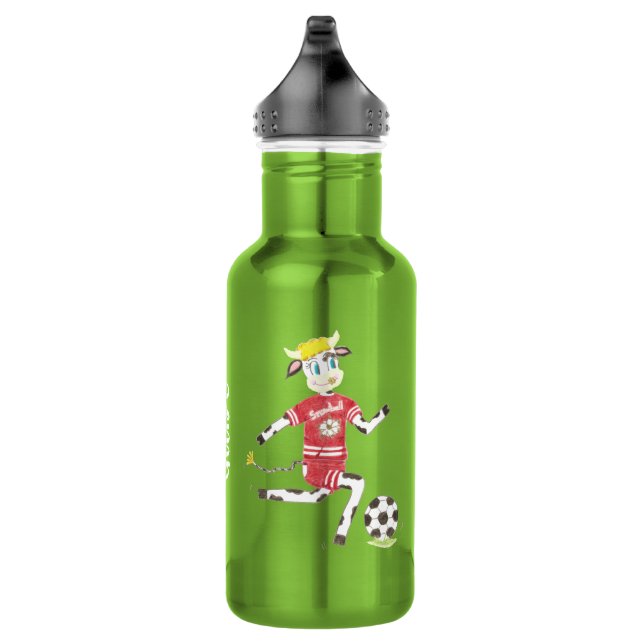 Bola jugando fútbol manzana botella de agua verde (Derecha)