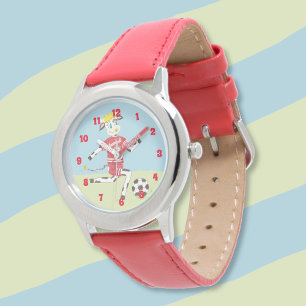 Bola jugando fútbol niño reloj de principiante