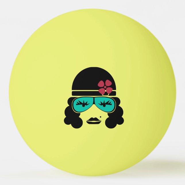 Bola retra de los tenis de mesa de la silueta del (Anverso)