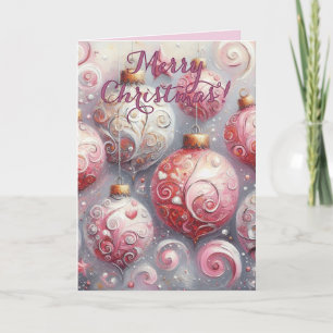 Bolas de Adorno de Navidad Rosadas Blancas con Rem