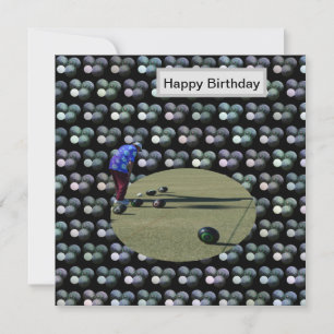 Bolas De Césped Con Bowler, Tarjeta De Cumpleaños