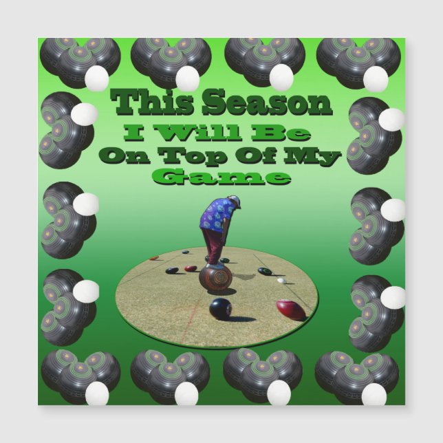 Bolas de césped divertidas, tarjeta magnética cuad (Anverso)