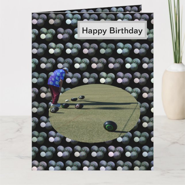 Bolas de césped grandes, tarjeta de cumpleaños, (Anverso)