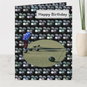 Bolas de césped grandes, tarjeta de cumpleaños,