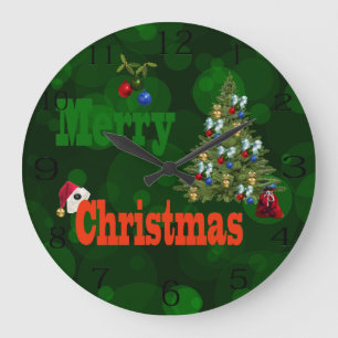 Bolas de césped, reloj de pared para Navidades