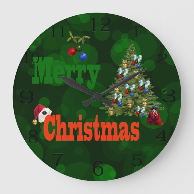 Bolas de césped, reloj de pared para Navidades (Anverso)