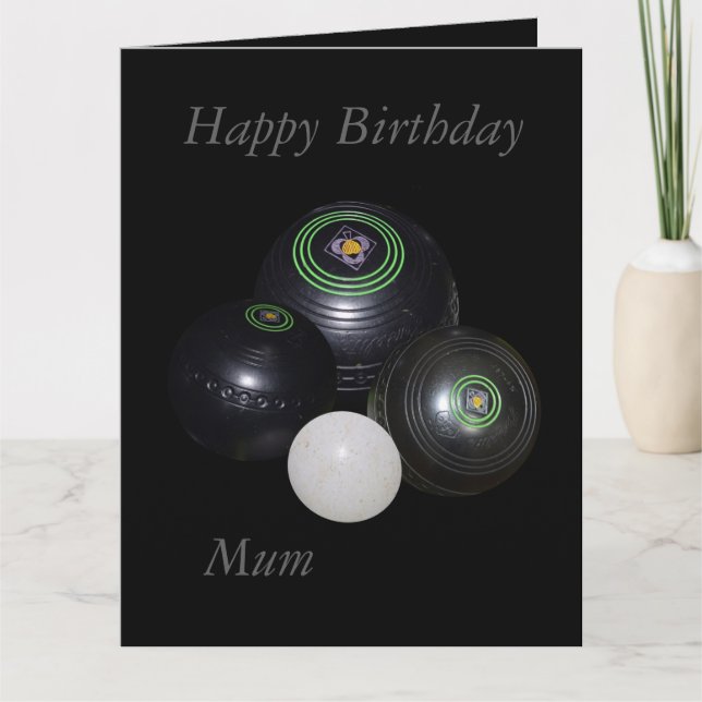 Bolas de césped, tarjeta grande de Mamá de cumplea (Anverso)