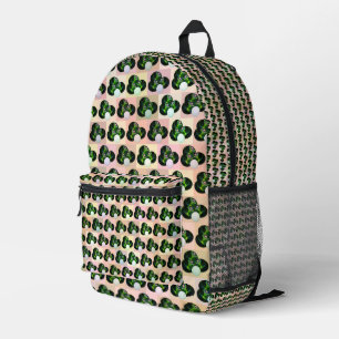 Bolas de césped verde arte pop, mochila de impresi