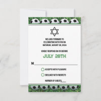 Bolas de fútbol en el bar Mitzvah RSVP