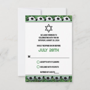 Bolas de fútbol en el bar Mitzvah RSVP
