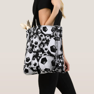 bolas de fútbol estampadas en la bolsa de tocador
