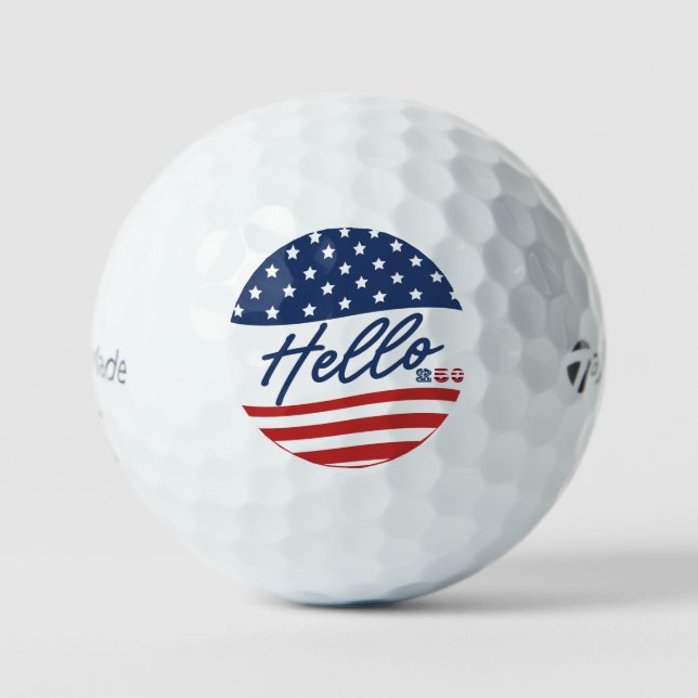 Bolas de Golf Bandera de EE. UU. - Regalo Personal (Anverso)