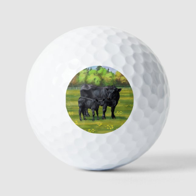 Bolas de golf Black Angus Cow & Cute Calf (Anverso)