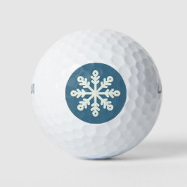 Bolas de golf Blue and White Navidades Snowflake