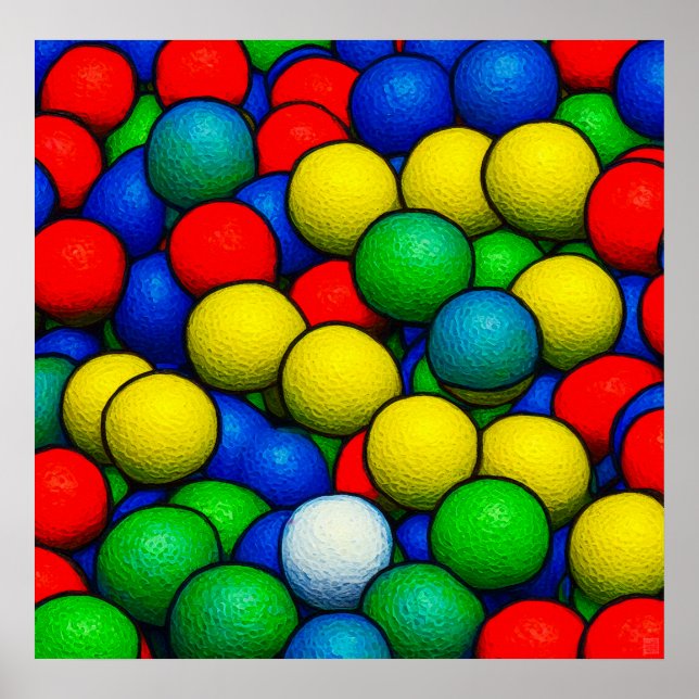 Bolas De Golf Coloridas - Arte En La Impresión De  (Frente)