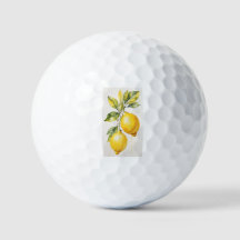 Bolas de golf con elegante imagen de limón