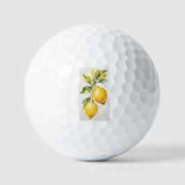 Bolas de golf con elegante imagen de limón
