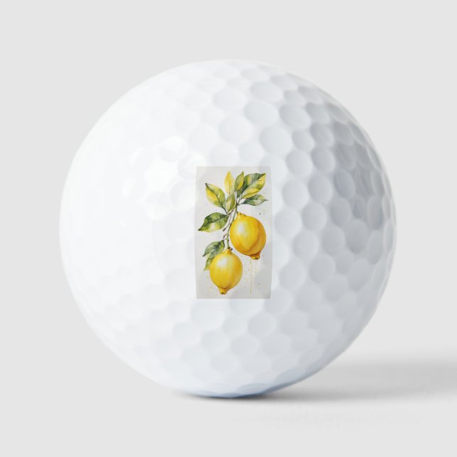 Bolas de golf con elegante imagen de limón (Anverso)