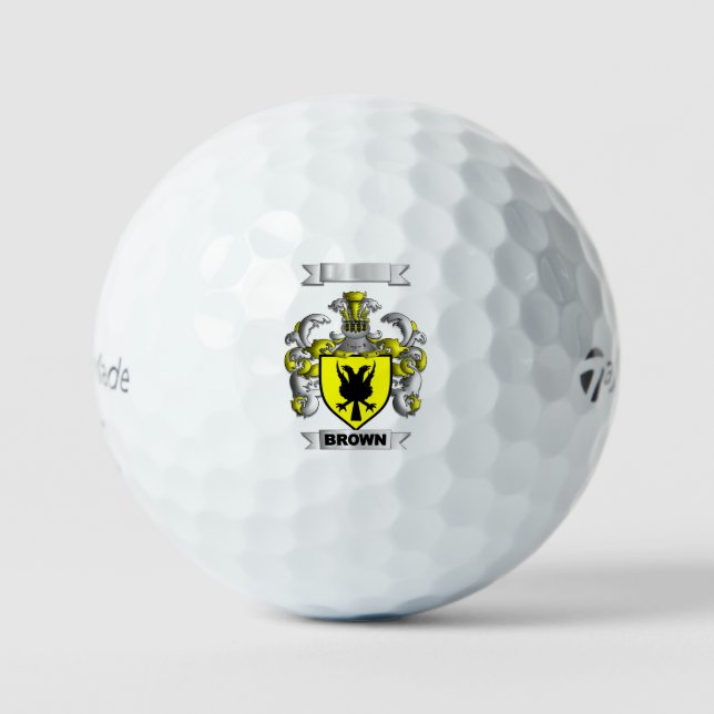 BOLAS DE GOLF CON ESCUDO Y CRESTA DEL APELLIDO BRO (Anverso)
