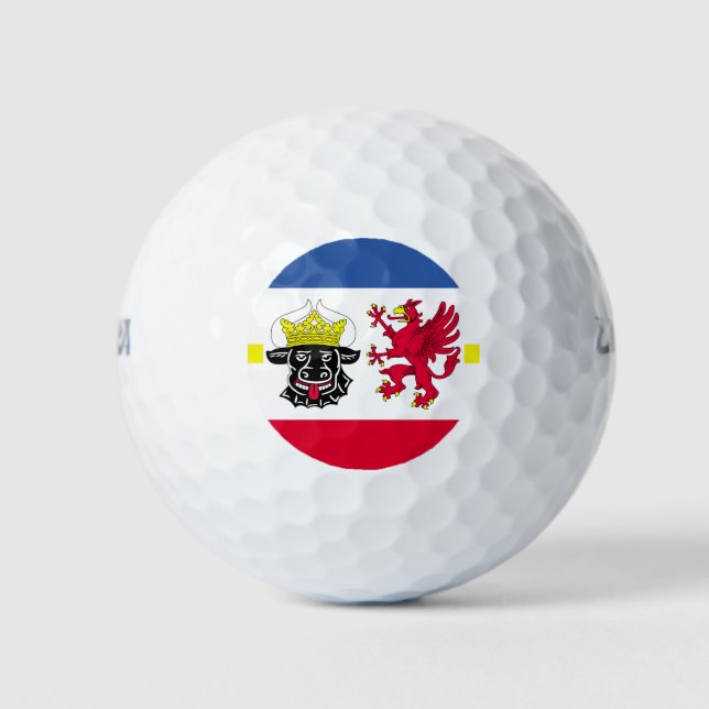 Bolas de golf con la bandera de Mecklemburgo-Pomer (Anverso)