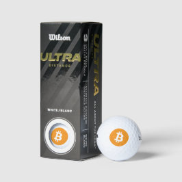 Bolas de golf con logotipo de Bitcoin