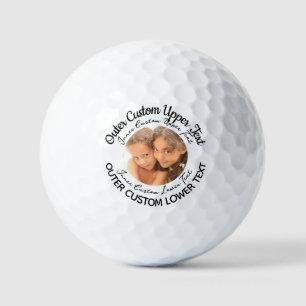 Bolas de golf con logotipo fotográfico de texto de
