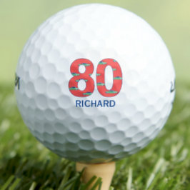 bolas de golf cumpleaños 80 años iniciales coches 