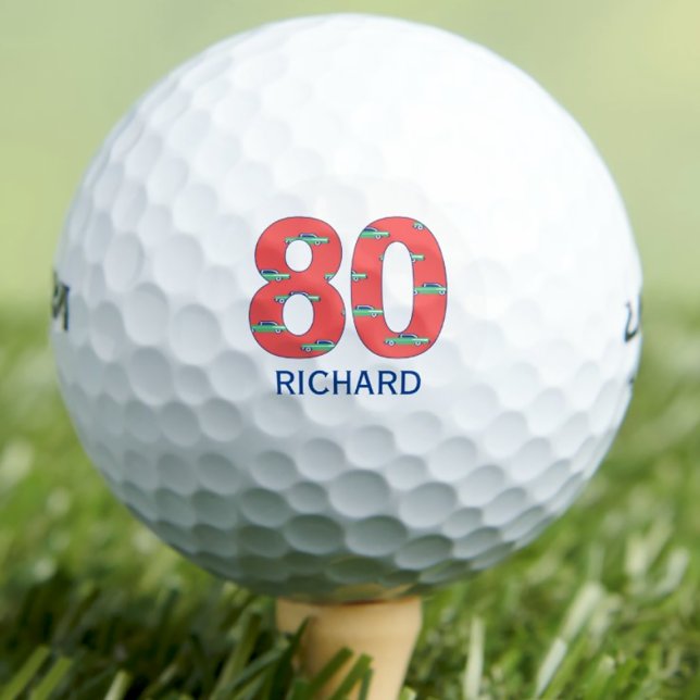 bolas de golf cumpleaños 80 años iniciales coches  (Subido por el creador)