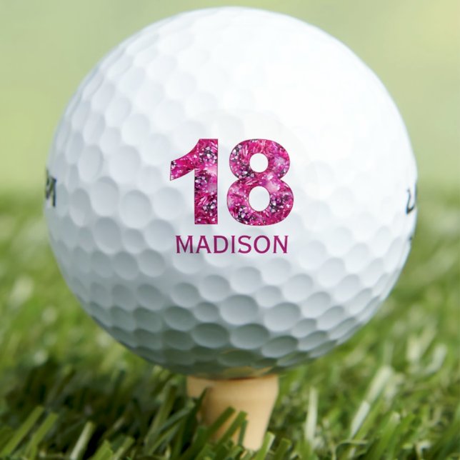 Bolas de golf de 18 años modernas 18 iniciales ros (Subido por el creador)