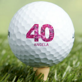 Bolas de golf de 40 años modernas 40 iniciales ros