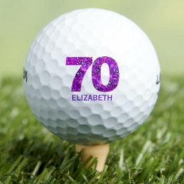 Bolas de golf de 70 años modernas iniciales violet