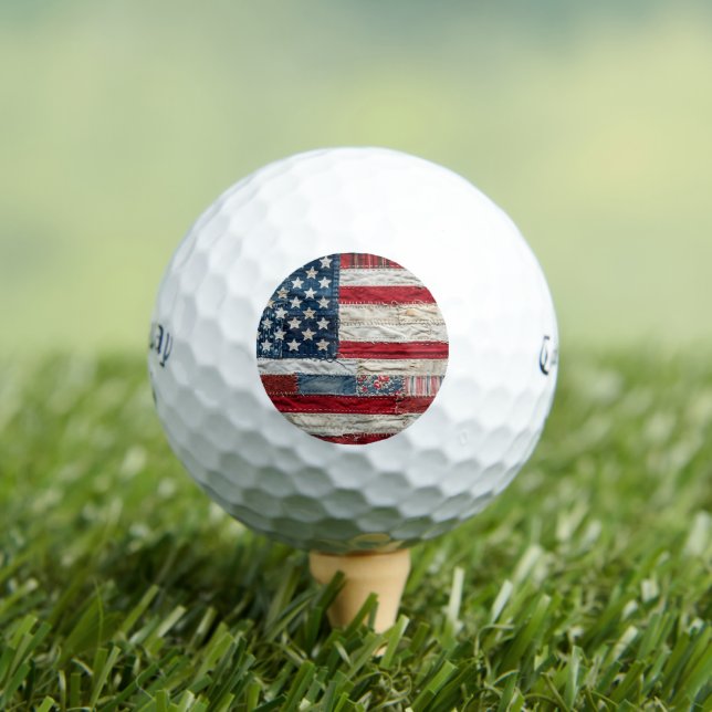 Bolas de Golf de Bandera Americana Vintage - Trapo (Camiseta in situ)