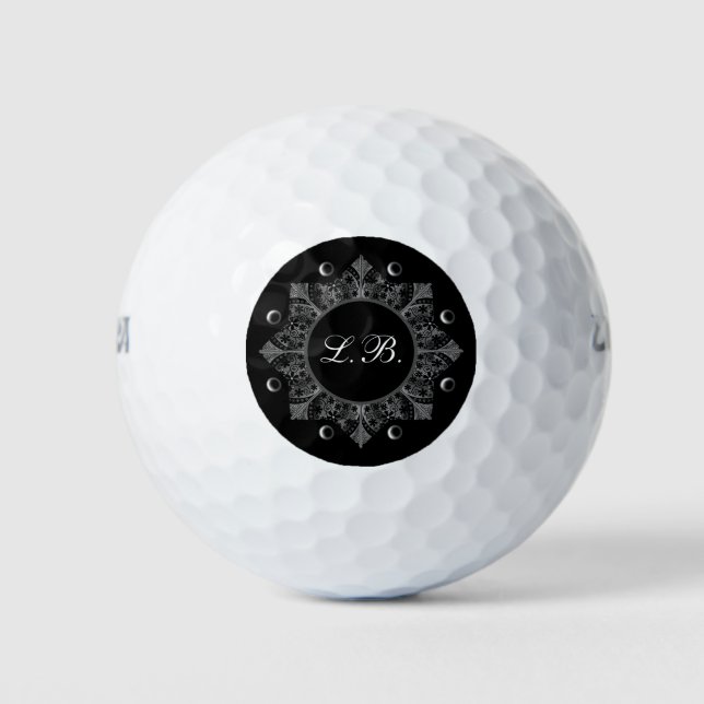 Bolas de golf de ceramic Lace Black (Anverso)
