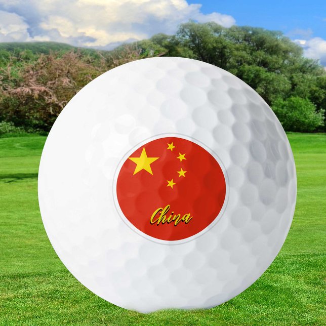 Bolas de golf de China, golfistas de bandera china (Subido por el creador)