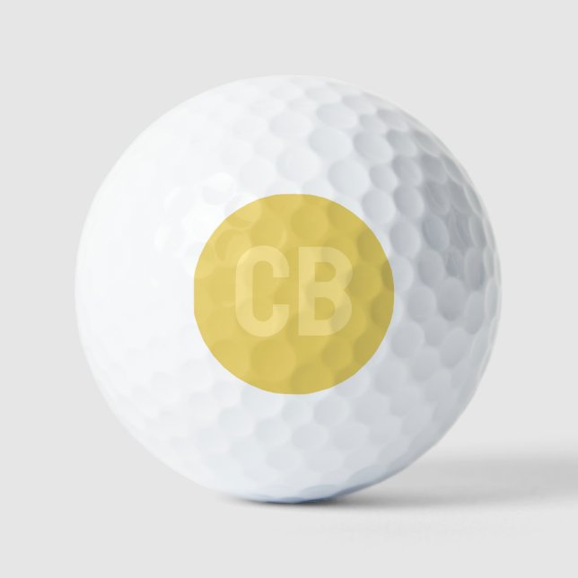 Bolas de golf de color suave amarillo dorado (Anverso)