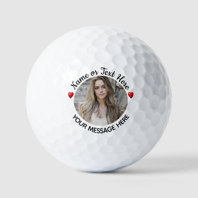 Bolas de golf de fotos y mensajes románticos perso (Anverso)