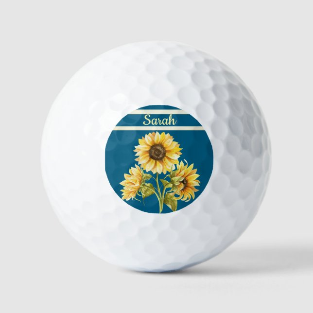 Bolas de golf de girasol personalizadas (Anverso)