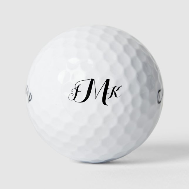 Bolas de golf de Monograma con guión Personalizado (Anverso)