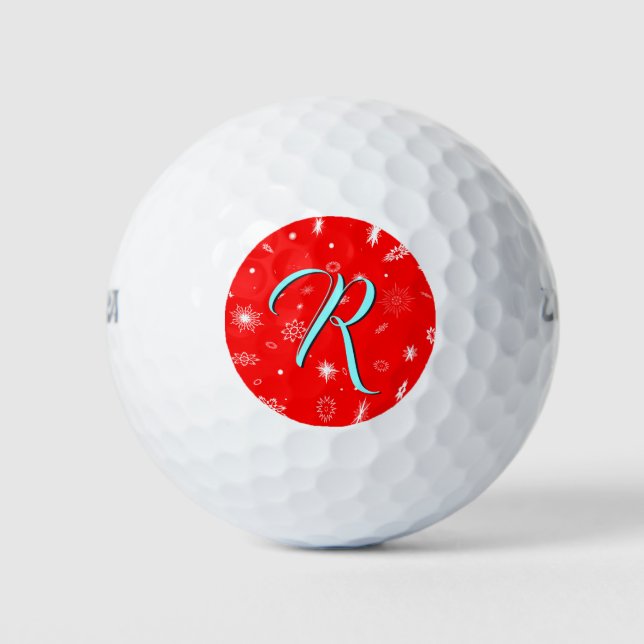 Bolas de golf de monograma de copo de nieve person (Anverso)