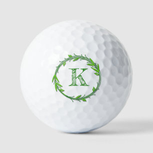 Bolas de golf de Monograma Verde - Iniciales perso
