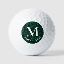 Bolas de golf de Monograma Verde personalizado