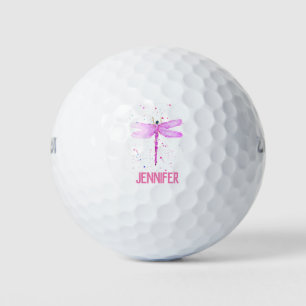 Bolas de golf de nombre cúbico de libélula rosa