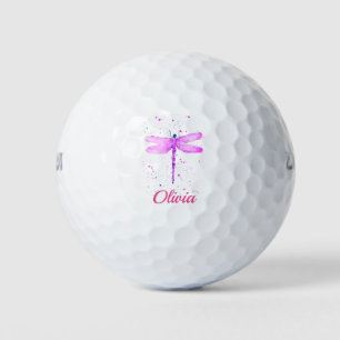 Bolas de golf de nombre cúbico de libélula rosa