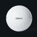 Bolas de golf de nombre personalizado<br><div class="desc">Bolas de golf de nombre personalizado. Texto negro.</div>