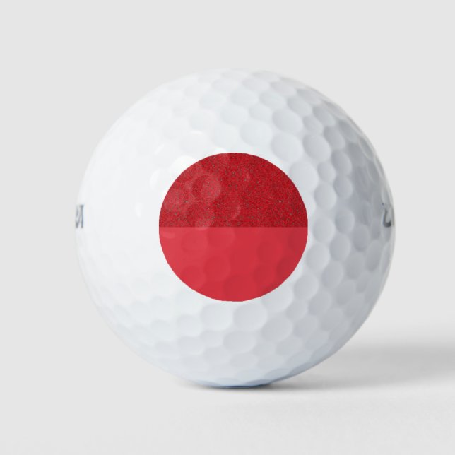 Bolas de golf de Personalizado de círculo rojo de  (Anverso)